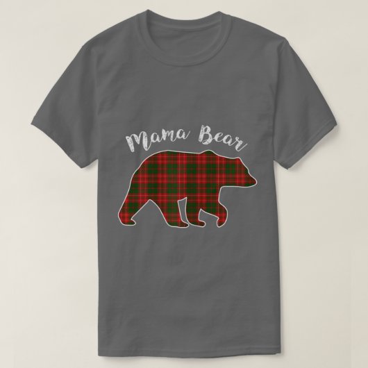 T-shirt FEMMES Mama Ours Pajama de Noël Plaid Buffalo Fa (Design devant)