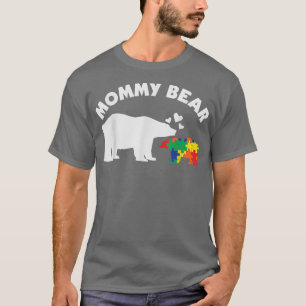T-shirt Femmes maman Ours Puzzle Pièces Sensibilisation su