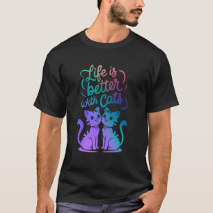 T-shirt Femmes Maman Papa Amateur de Chat Propriétaire La