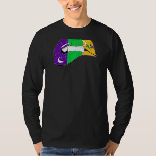 T-shirt Femmes Mardi Gras Fleur De Lis Lips Jeunes Mardi G