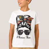T-shirt Femmes Marine Vie Marine Mère Militaire Masse Bun (Devant)