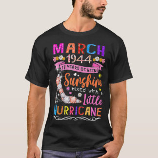 T-shirt Femmes Mars 1944 78 Ans D'Être Formidable Floral