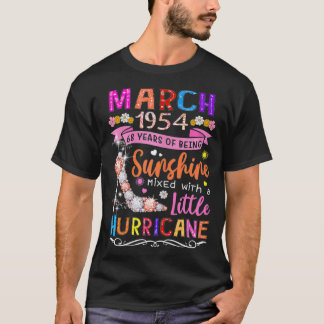 T-shirt Femmes Mars 1954 68 Ans D'Être Formidable Floral