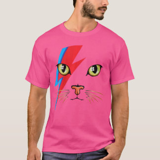 T-shirt Femmes Meowie Bowie Chat Rétro Kitty Chat Drôle Gl