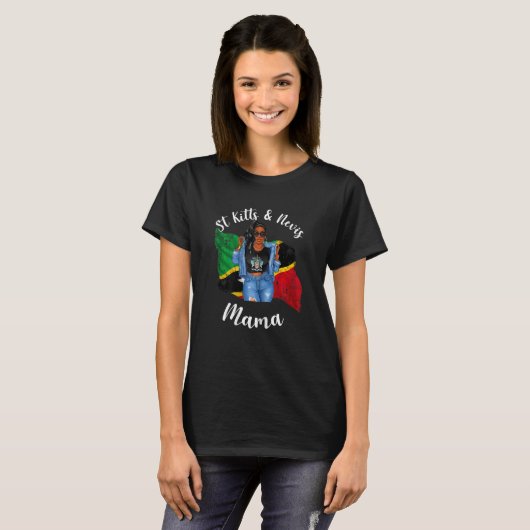 T-shirt Femmes Mignon St Kitts et Nevis Maman Drapeau Fier (Devant entier)