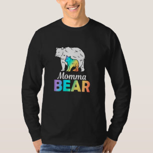 T-shirt Femmes Momma Bear Droits LGBTQ Rainbow Flag Pride