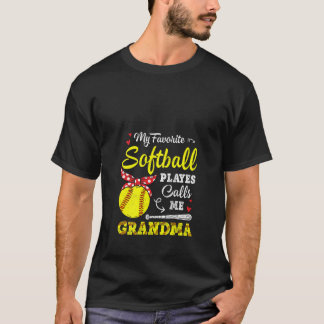 T-shirt Femmes Mon Joueur De Softball favori M'Appelle Gra