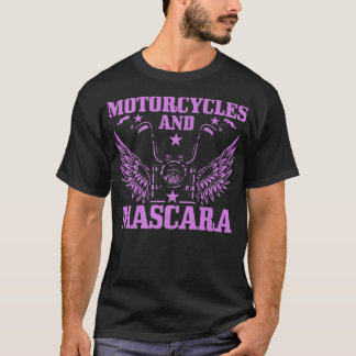 T-shirt Femmes Motos Et Mascara Biker Girl Funny Vi