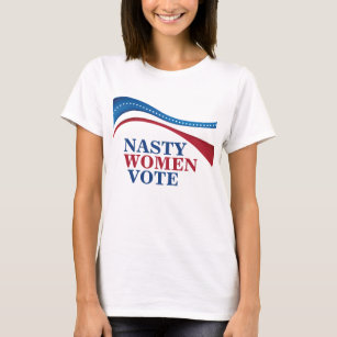 T-shirt Femmes Nasty Votez Le Drapeau Américain Féministe 