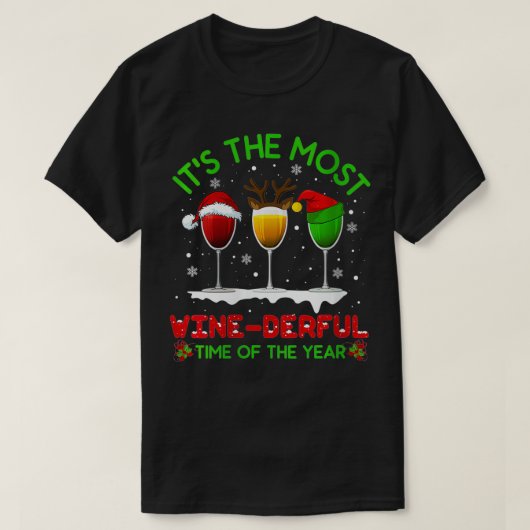 T-shirt Femmes Noël Vin Noël Xmas Alcool Pyjama PJ Tops (Design devant)
