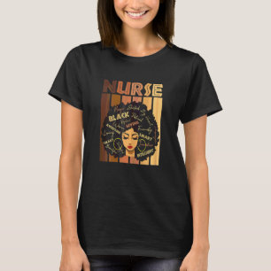 T-shirt Femmes Noir Forte infirmière Afro Love Melanin Afr