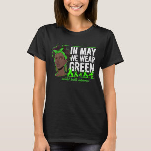 T-shirt Femmes Noires En Mai Nous Portons La Santé Mentale