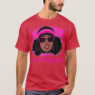 T-shirt Femmes Noires Femmes Portent rose mignon cancer du
