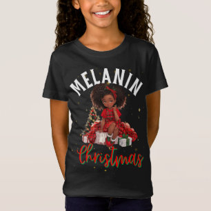 T-Shirt Femmes noires mélanine de Noël sista Sistas de Noë