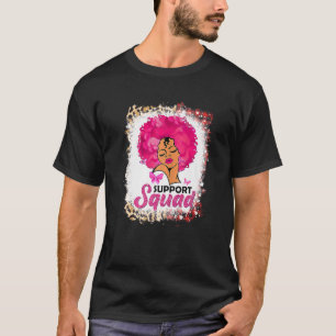 T-shirt Femmes noires Reine soutien Squad Cancer du sein A