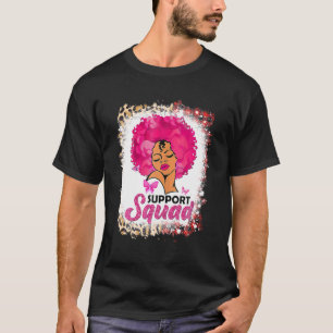 T-shirt Femmes noires Reine soutien Squad Cancer du sein A