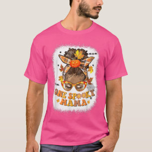 T-shirt Femmes Noires Une Maman Effrayante Bun Messy Hallo