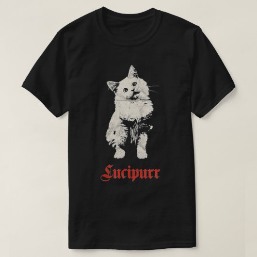 T-shirt Femmes Occulte Lucipurr Gothique Lucifer Satan Cat (Design devant)