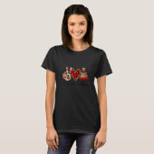 T-shirt Femmes Paix Amour Buffalo de Noël Plaid Leopard (Devant entier)