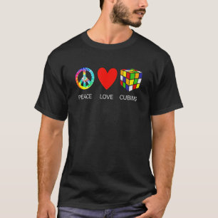 T-shirt Femmes Paix Amour Cubing Speed Cubing Cube Math Pu