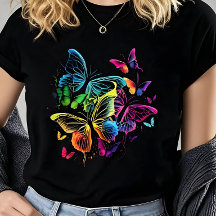 Femmes Papillon Aquarelle Colorée Vibrante