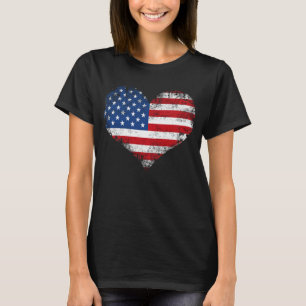 T-shirt Femmes patriotes vintages mignonnes de drapeau
