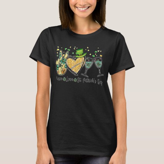 T-shirt Femmes Peace Love St Patrick's Day Cheer Boire (Devant)
