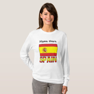 T-shirt Femmes personnalisées Drapeau d'Espagne et d'Espag