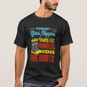 T-shirt Femmes Pompiers Cette Princesse Porte Des Bottes D