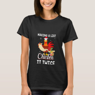 T-shirt FEMMES Poulet Il Deux Fois Drôle Poulet Noël