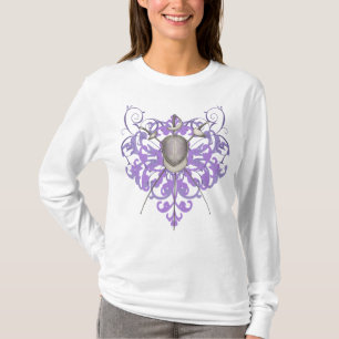 T-shirt Femmes pourpres urbaines de masque de clôture