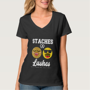 T-shirt Femmes Promues À Grand-Père Lashes Ou Staches Gend