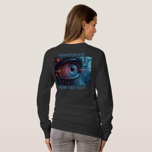 T-shirt Femmes Quantum Eye Tech noir chemise à manches lon (Dos entier)