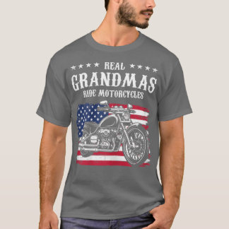 T-shirt Femmes Real grand-mas moto, patriotique b