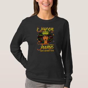 T-shirt Femmes Reines Juin Anniversaire Black Women Afro A