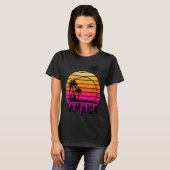 T-shirt Femmes Retro Coucher de soleil Palm Trees Plage Cr (Devant entier)