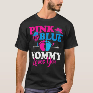 T-shirt Femmes Rose Ou Bleu Maman Aime Vous Révéler Le Sex