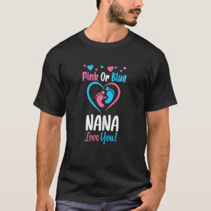 T-shirt Femmes Rose Ou Bleu Nana Vous Aime Grand-Mère Genr