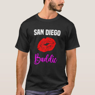 T-shirt Femmes San Diego Lips Ville San Diego Baddie