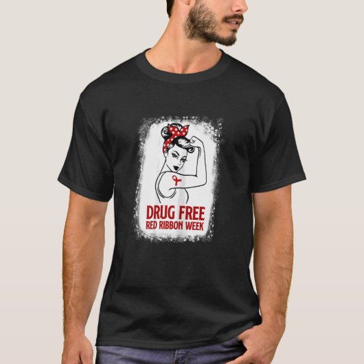 T-shirt Femmes Sans Drogue Semaine du Ruban Rouge Débris d (Devant)