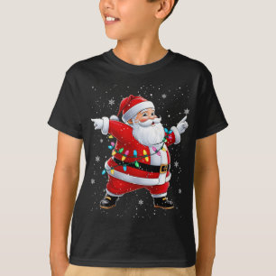 T-shirt Femmes Santa en dabant Noël Danse Filles Garçons E
