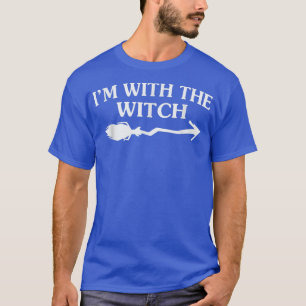 T-shirt FEMMES Scary Halloween design broom sorcière T-shi