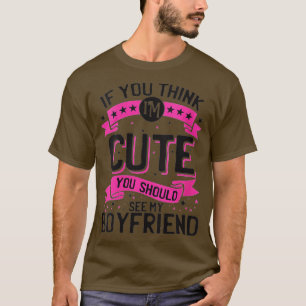 T-shirt Femmes Si tu penses que je suis mignonne, tu devra