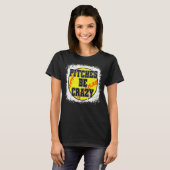 T-shirt Femmes Softball Maman Pitts Be Crazy Softball (Devant entier)
