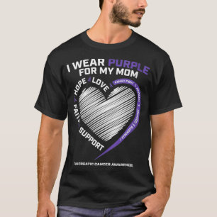 T-shirt Femmes Soutien Je Porte Violet Pour Ma Maman Pancr