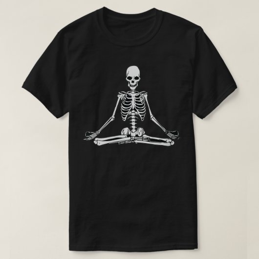 T-shirt Femmes Squelette Yoga Pose Méditation Cool gothiqu (Design devant)