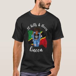 T-shirt Femmes St Kitts-Et-Nevis Queen Drapeau Emblem Cres