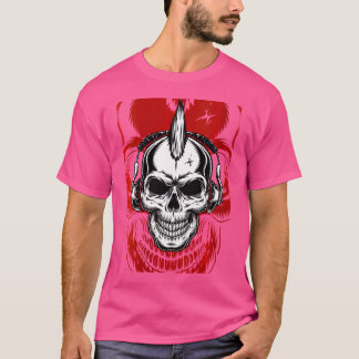 T-shirt Femmes Steampunk Crâne avec casque Cyber Skele