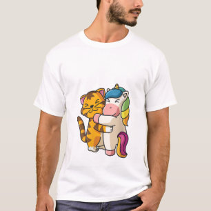 T-shirt Femmes Tigre et Licorne Mignons Animaux de Zoo S'e