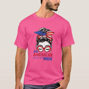 T-shirt Femmes Toutes Américaines Maman Messy Bun Femmes 4